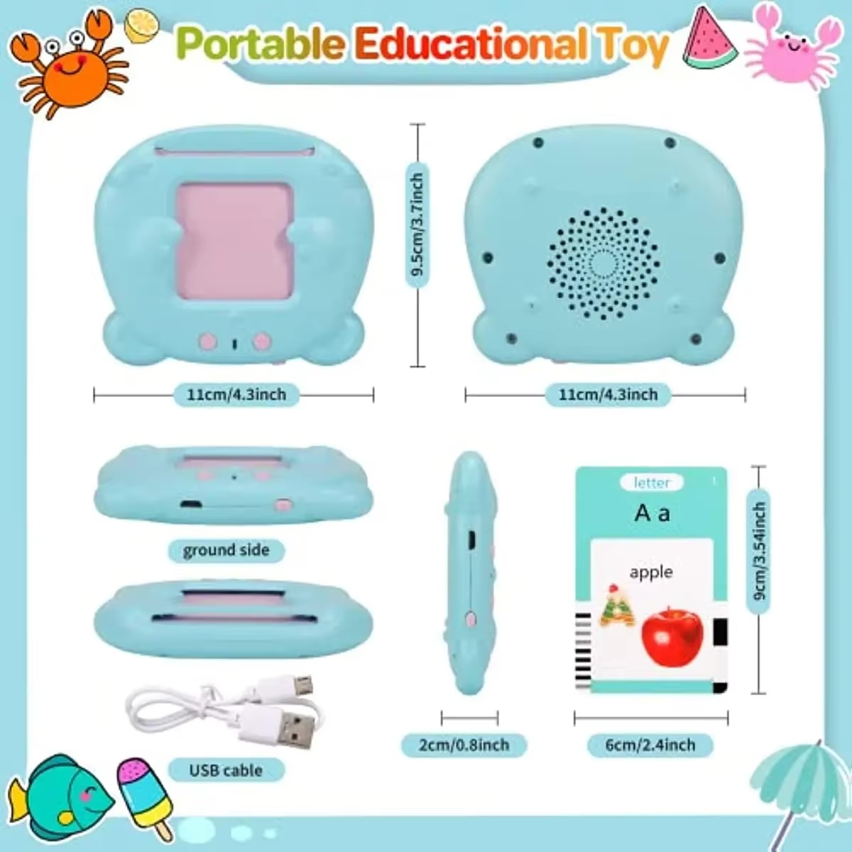 (SG STOCK NDD) Smart Talking Flash Card Learning Machine 224 Cards ...