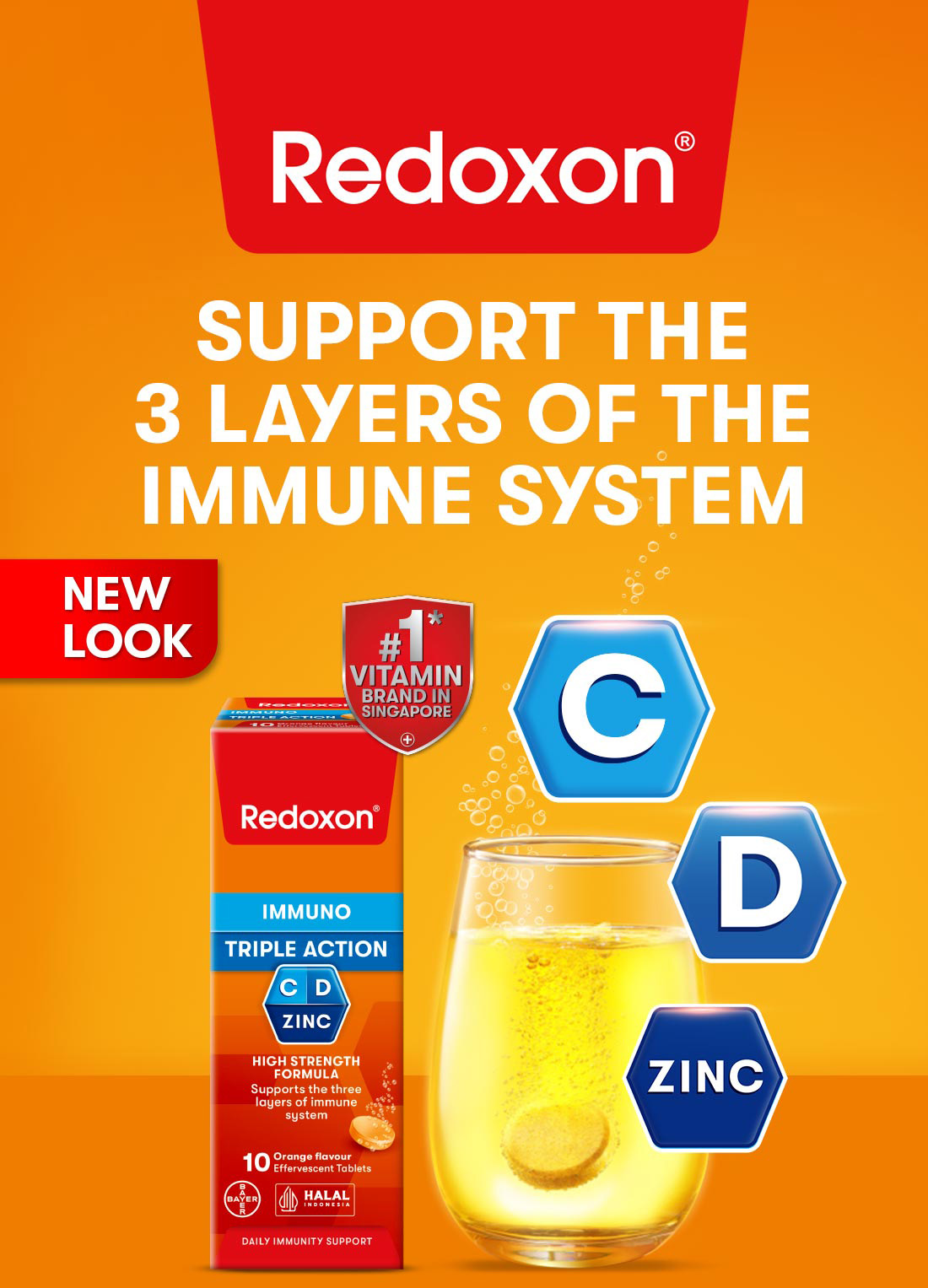 [Bundle of 8] Redoxon Triple Action Orange Effervescent 10 Tablets Exp ...