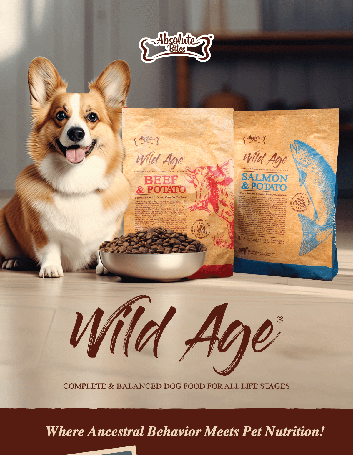 [ Buy 1 Free 1= Any 2 for 50%] Absolute Bites Wild Age Dog Food 1.5kg ...
