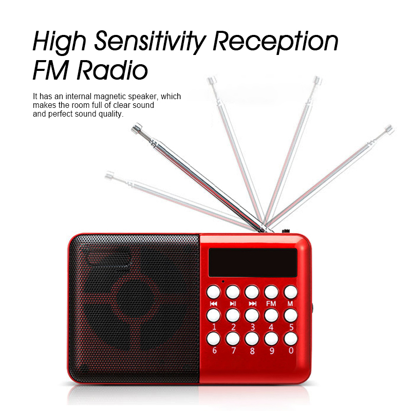 FM Radio Portable Mini Radio AM | FM | USB | TF | MP3 | Player ...