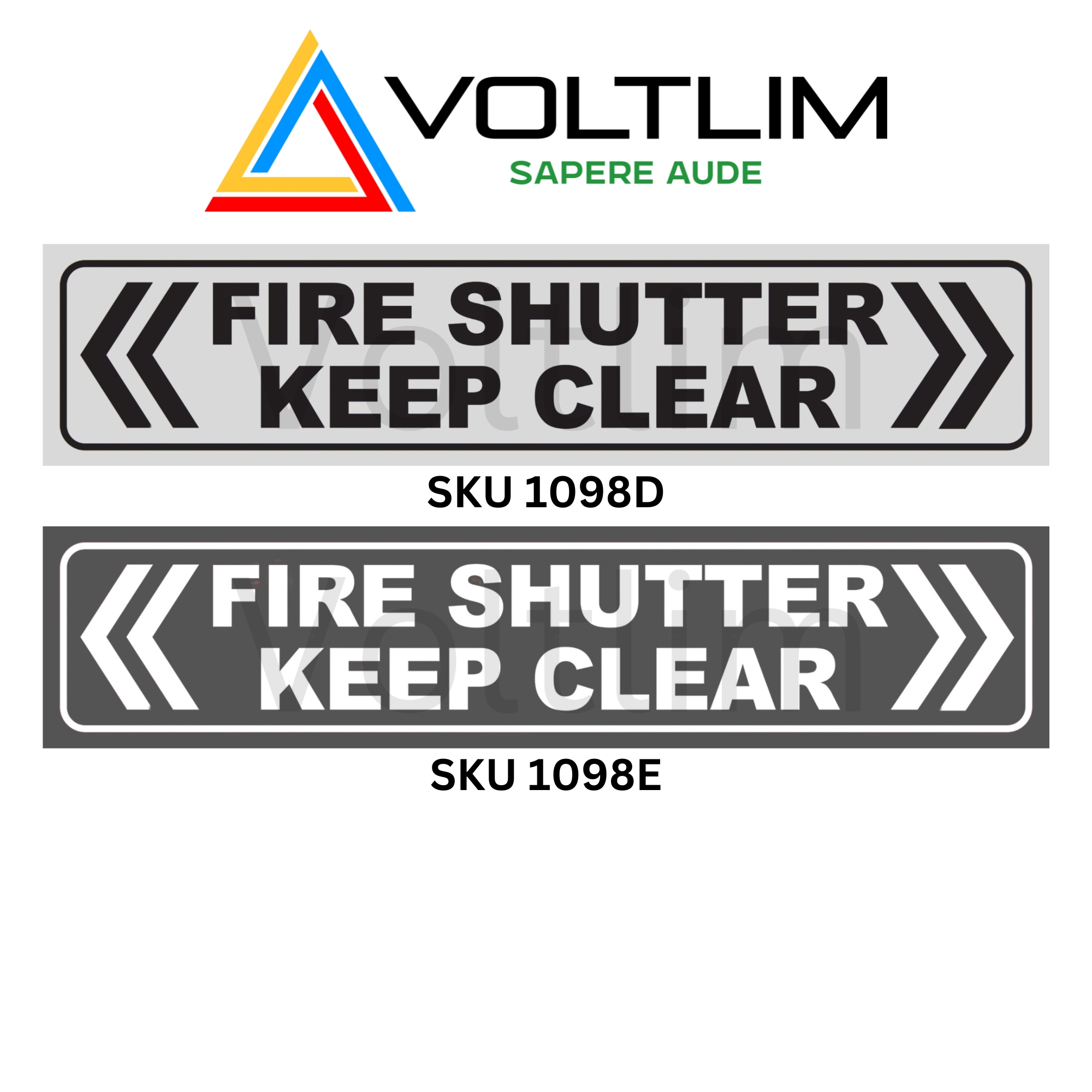 Fire Code Fire Shutter Keep Clear PVC Floor Sticker 454mm x 100mm ...