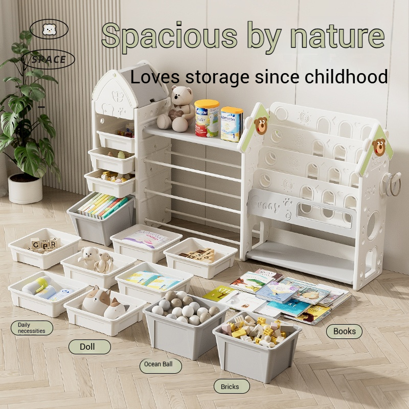 Hisoa Large Capacity Kids Storage Cabinet Sturdy Child Safe Baby Book ...