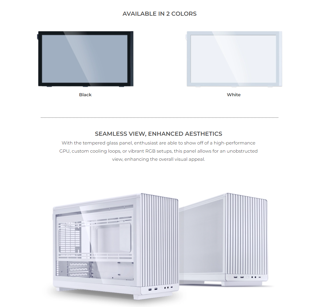 thumbnail image 2 of Lian Li Left Side Glass Panel For A3 M-ATX Case - White Tempered Glass Replacement Panel 2 of 14