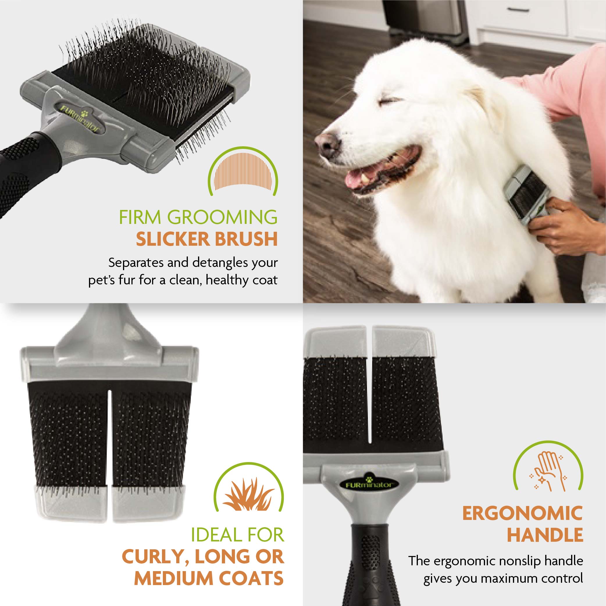 Furminator firm slicker brush hot sale