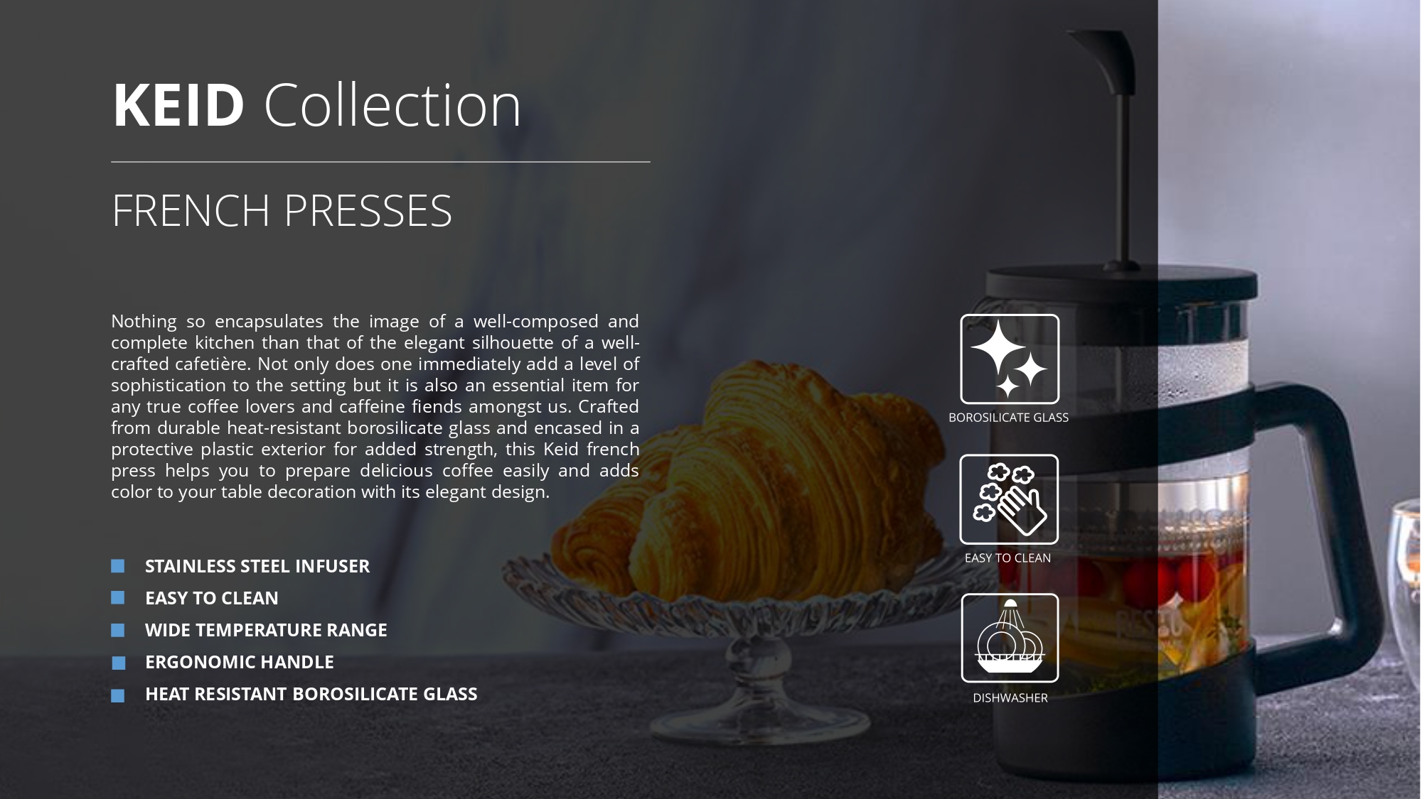 Resto Kitchenware Keid French press 600ml/1000ml | Shopee Singapore