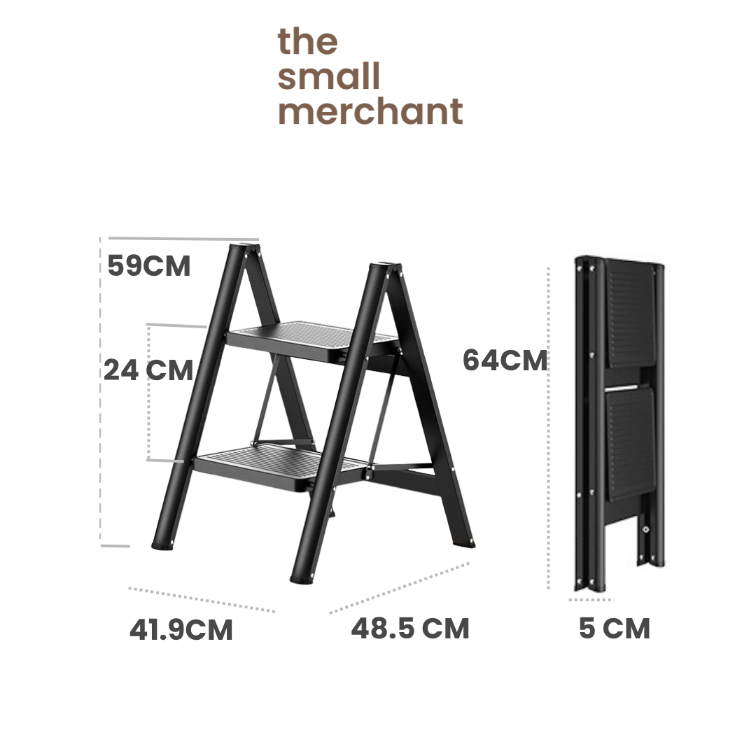 [SG STOCK] TSM 2/3/4 Steps Carbon Steel Foldable Black/White Ladder ...