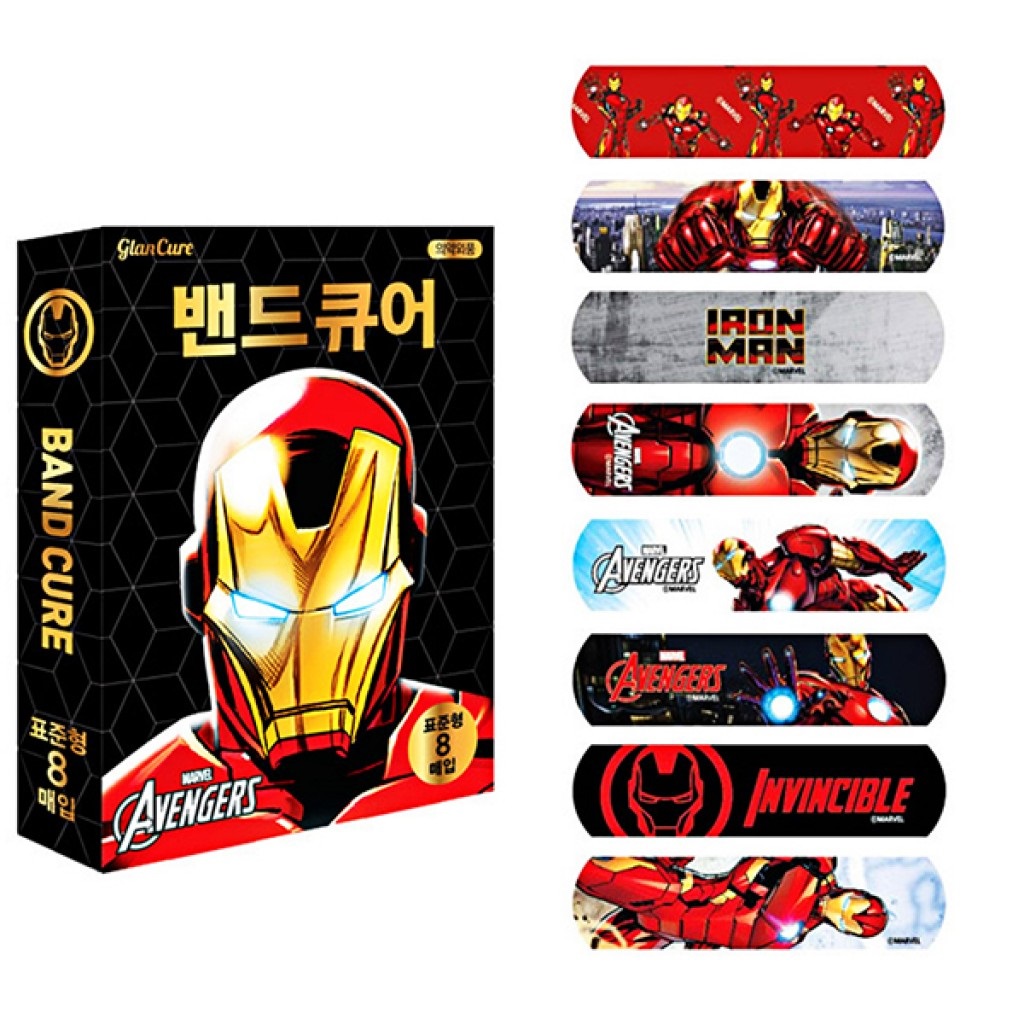 GlanCure - Marvel Iron Man Standard Bandage / Plasters for Kids 8pcs ...