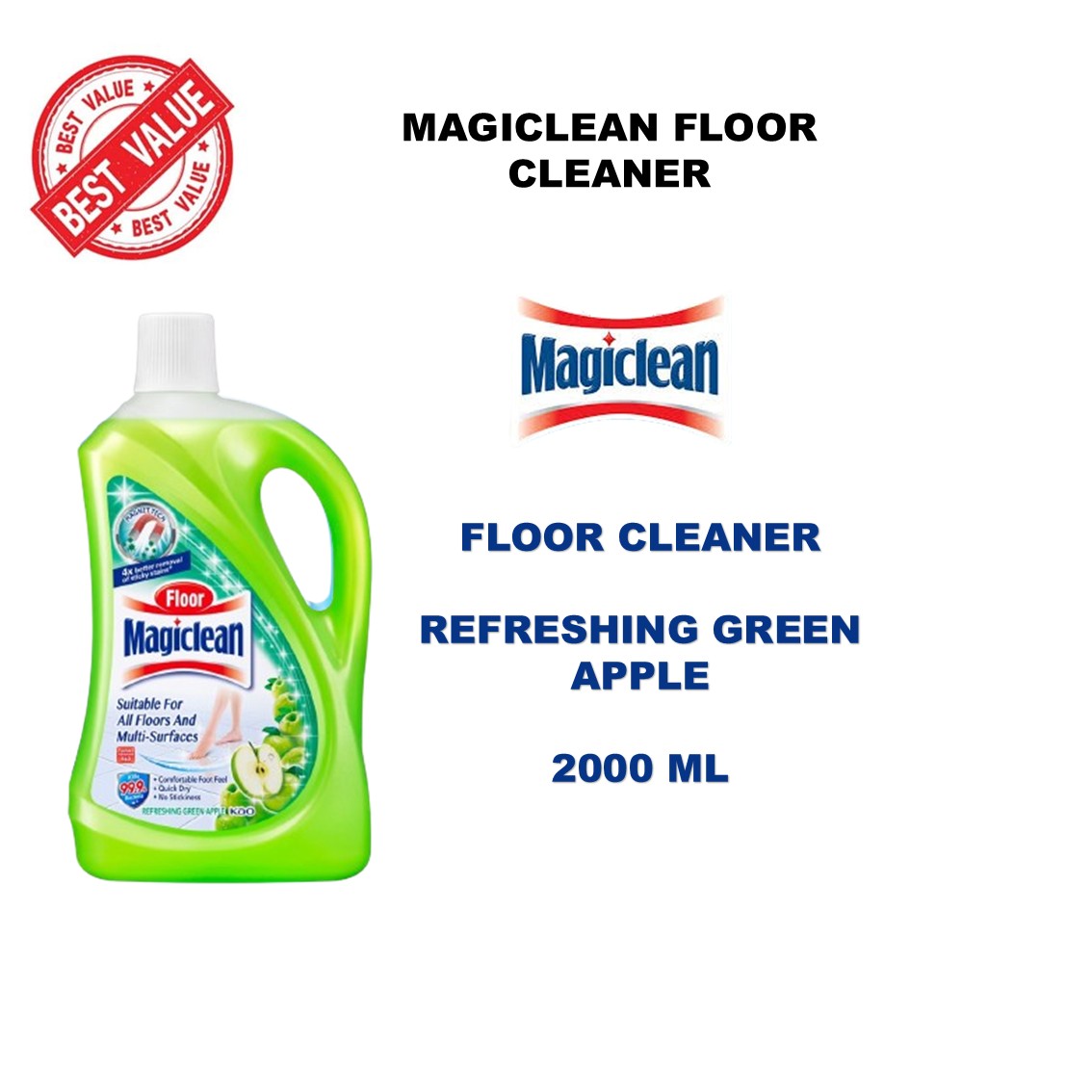 MAGICLEAN Floor Cleaner | Multi-Purpose Cleaner 2 Litres & 1.8 Litres ...