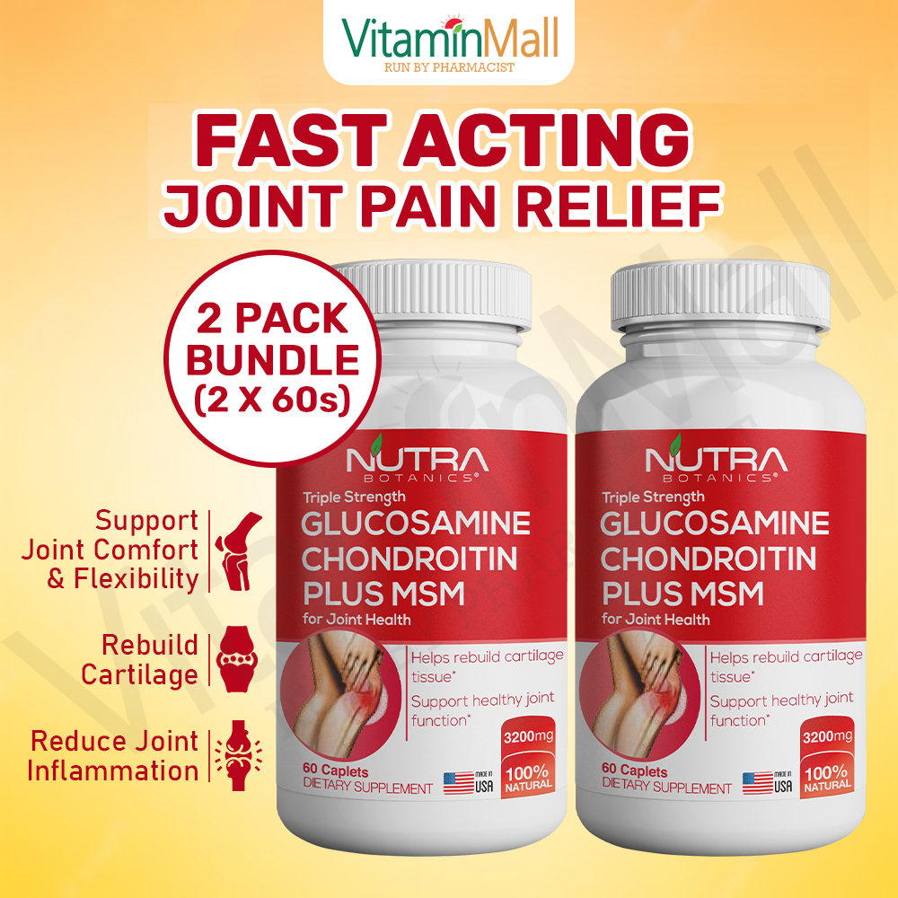 [TWIN PACK] Nutra Botanics Triple Strength Glucosamine Joint Supplement ...