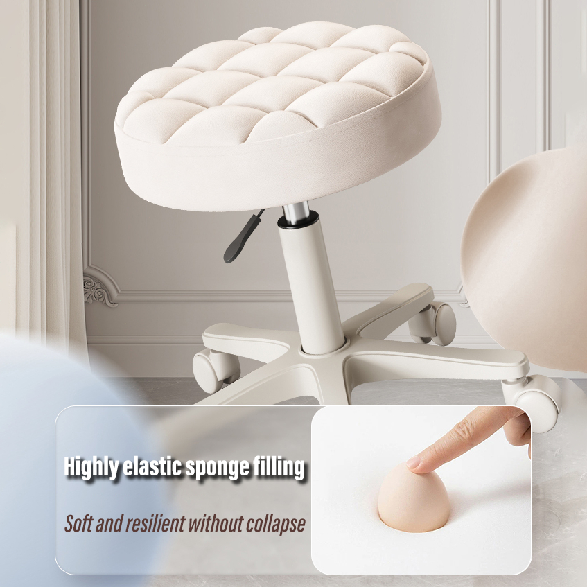 SNB Adjustable Salon Stool With Swivel Wheels Barber Stool Chair Pulley ...