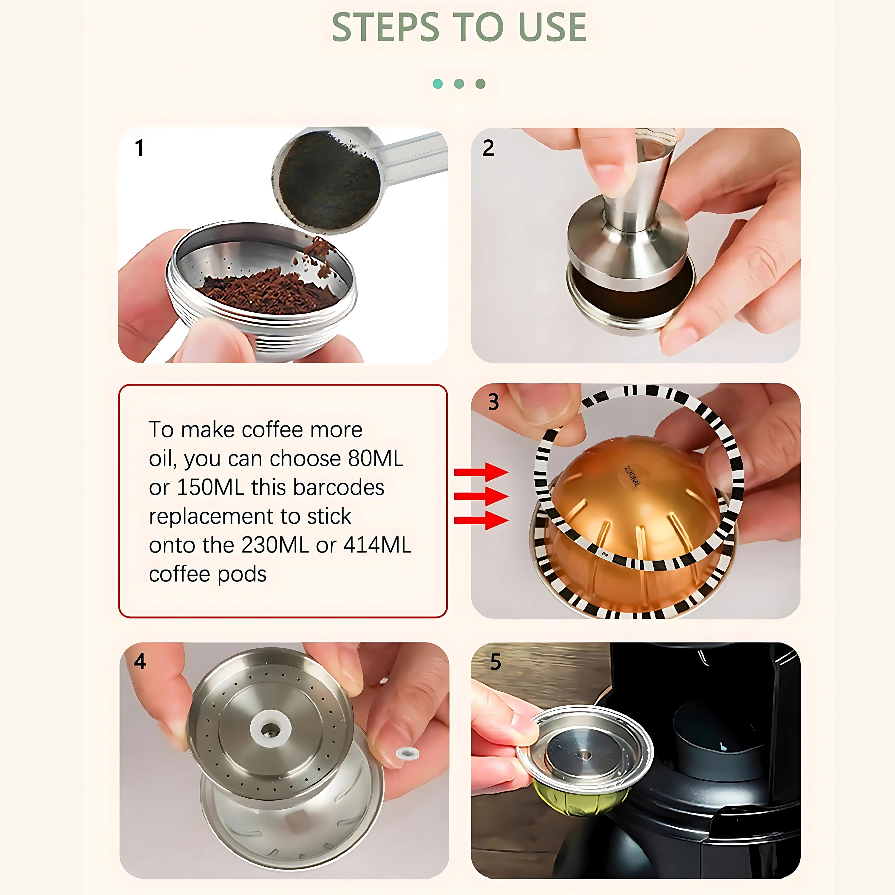 Reusable Nespresso Vertuo Stainless Steel Capsule | Refillable ...