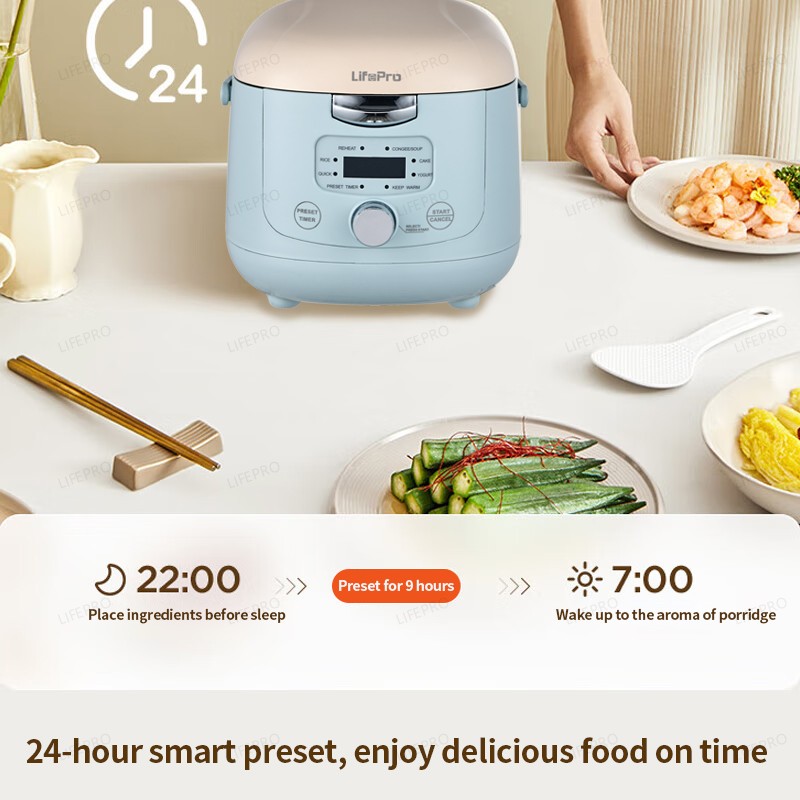 LifePro RC200 Mini Rice Cooker 0.7L (2L Pot) Portable Non-Stick Rice ...