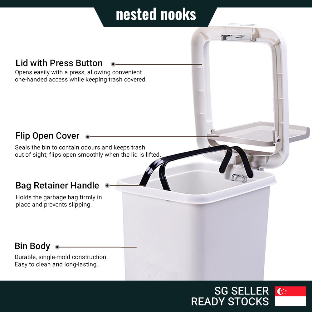 Premium Thick Quality Dual 2 Way Step Pedal and Press Button Trash Bin ...