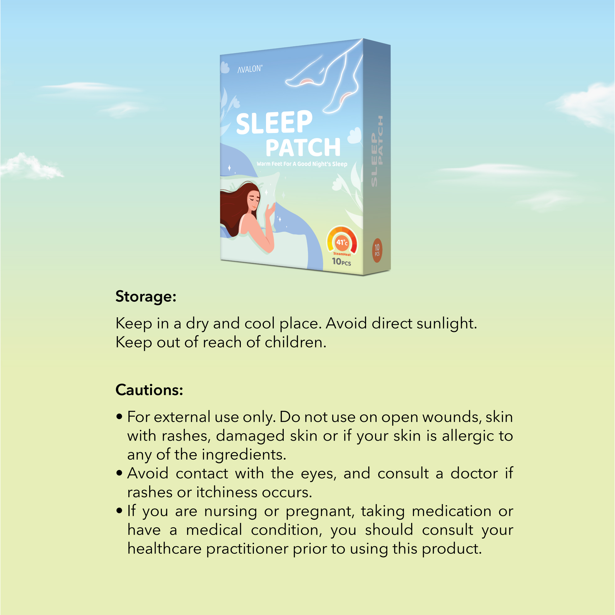 AVALON Sleep Patch 5 Packs | Improves Sleep Quality, Relieves Cold Feet ...