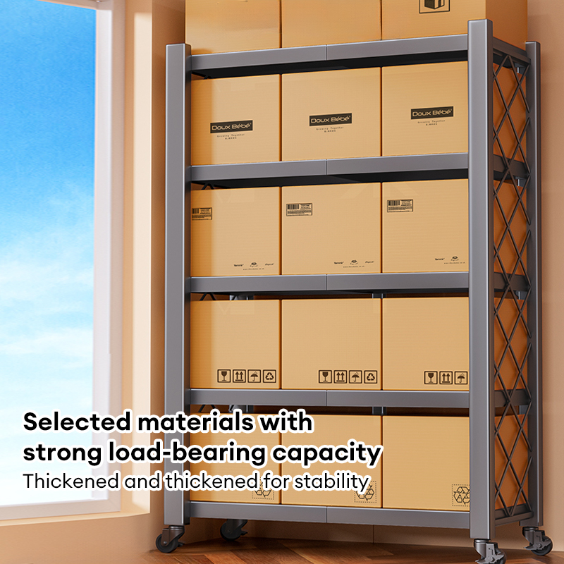 Foldable Installation Free Storage Rack Kitchen Storage Rack With ...