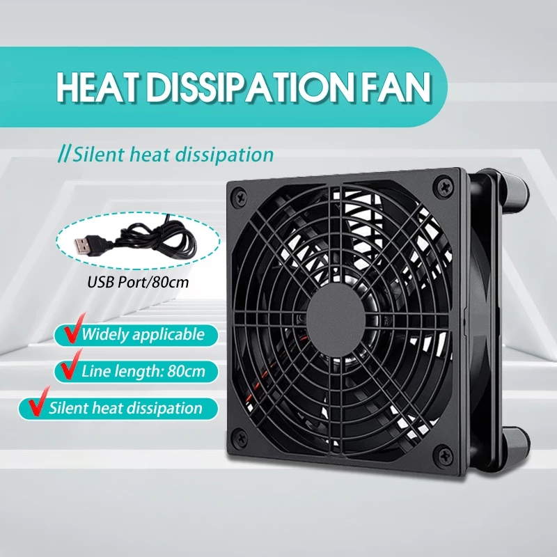 Cooling Fan 1200RPM Modem Fan Router Set-top Box TV Box Cooler Mini PC ...