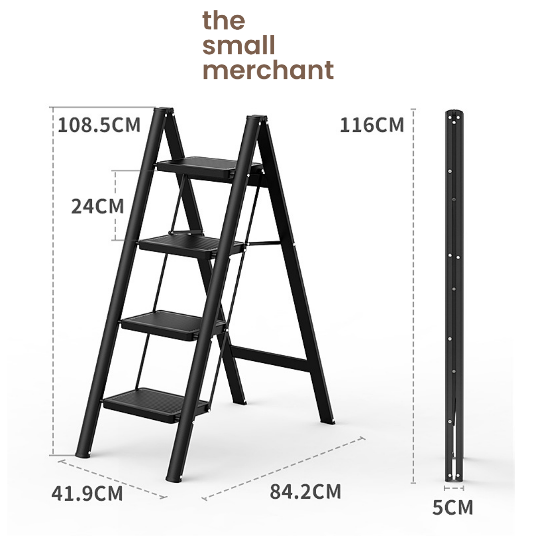 [SG STOCK] TSM 2/3/4 Steps Carbon Steel Foldable Black/White Ladder ...