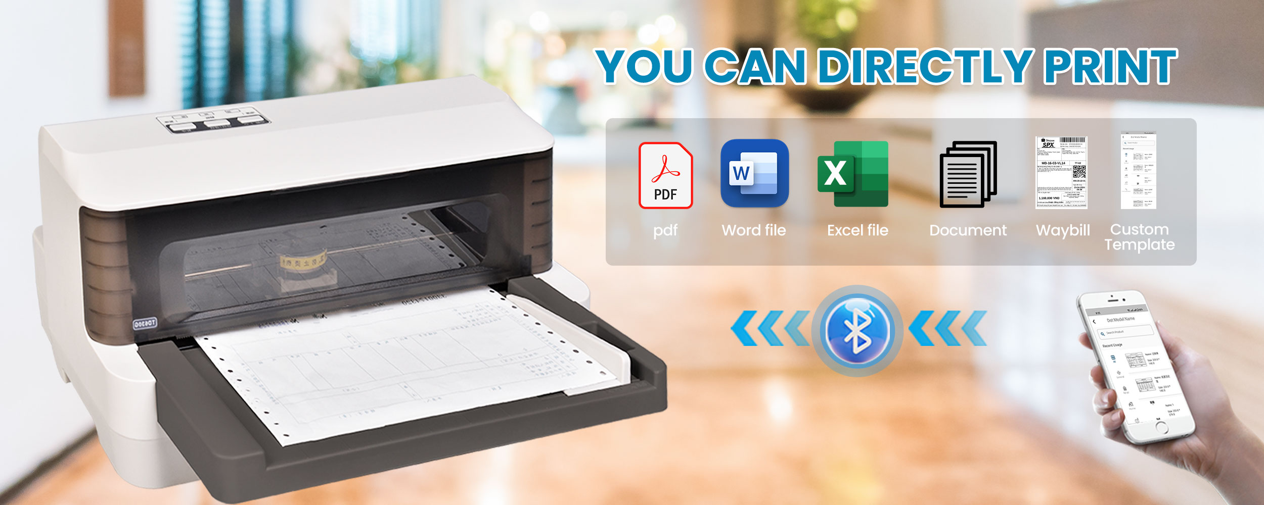 Grozziie Dot Matrix Printer, 1+5 Copies 241MM Carbon Paper; invoice ...