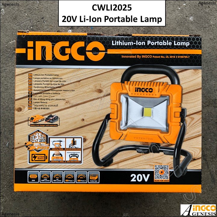 INGCO 20V Li-Ion Portable Lamp CWLI2025 CWLI20258 | Shopee Singapore