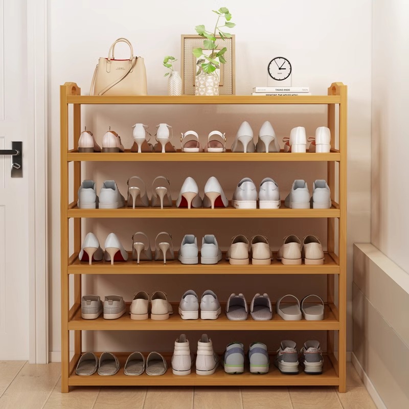⚡RADIANT Bamboo Shoe Rack Shelf Multi Layer Outdoor Nordic Wooden Shoe ...