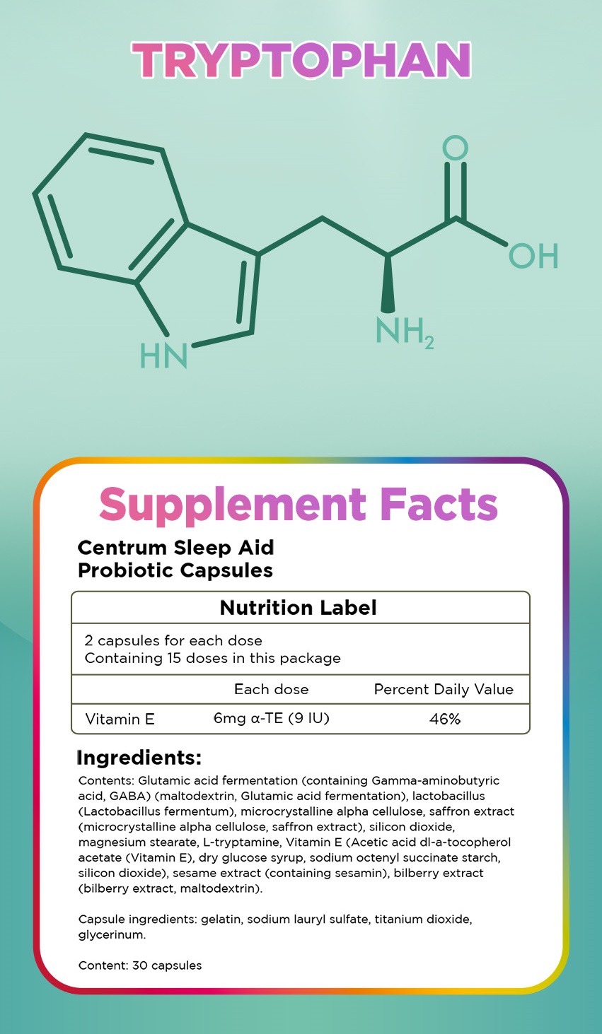 CENTRUM Calm & Rest Sleep Probiotics Supplement, Melatonin Free, Sleep ...