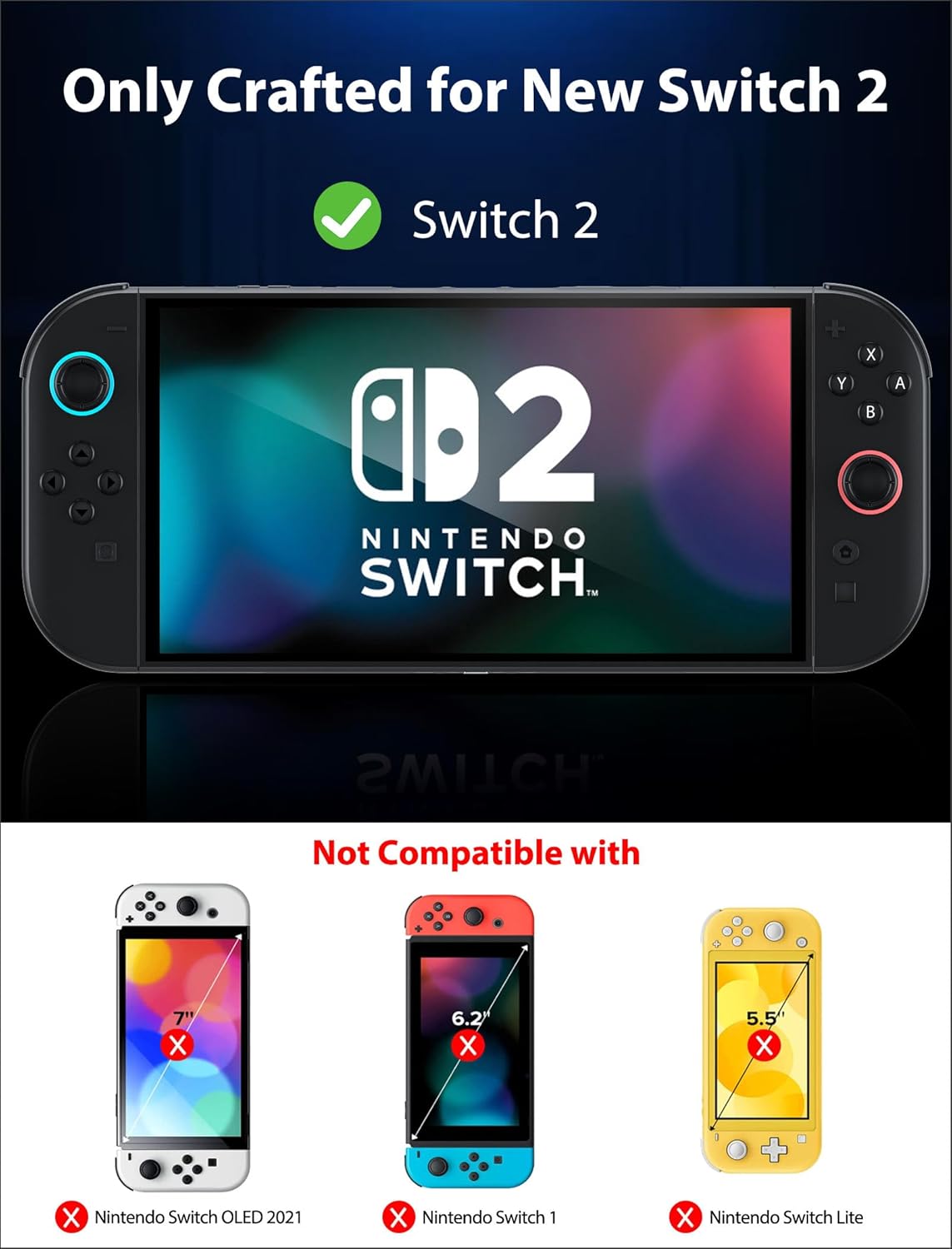 JSAUX Nintendo Switch 2 Screen Protector with Guiding Frame 9H Scratch ...