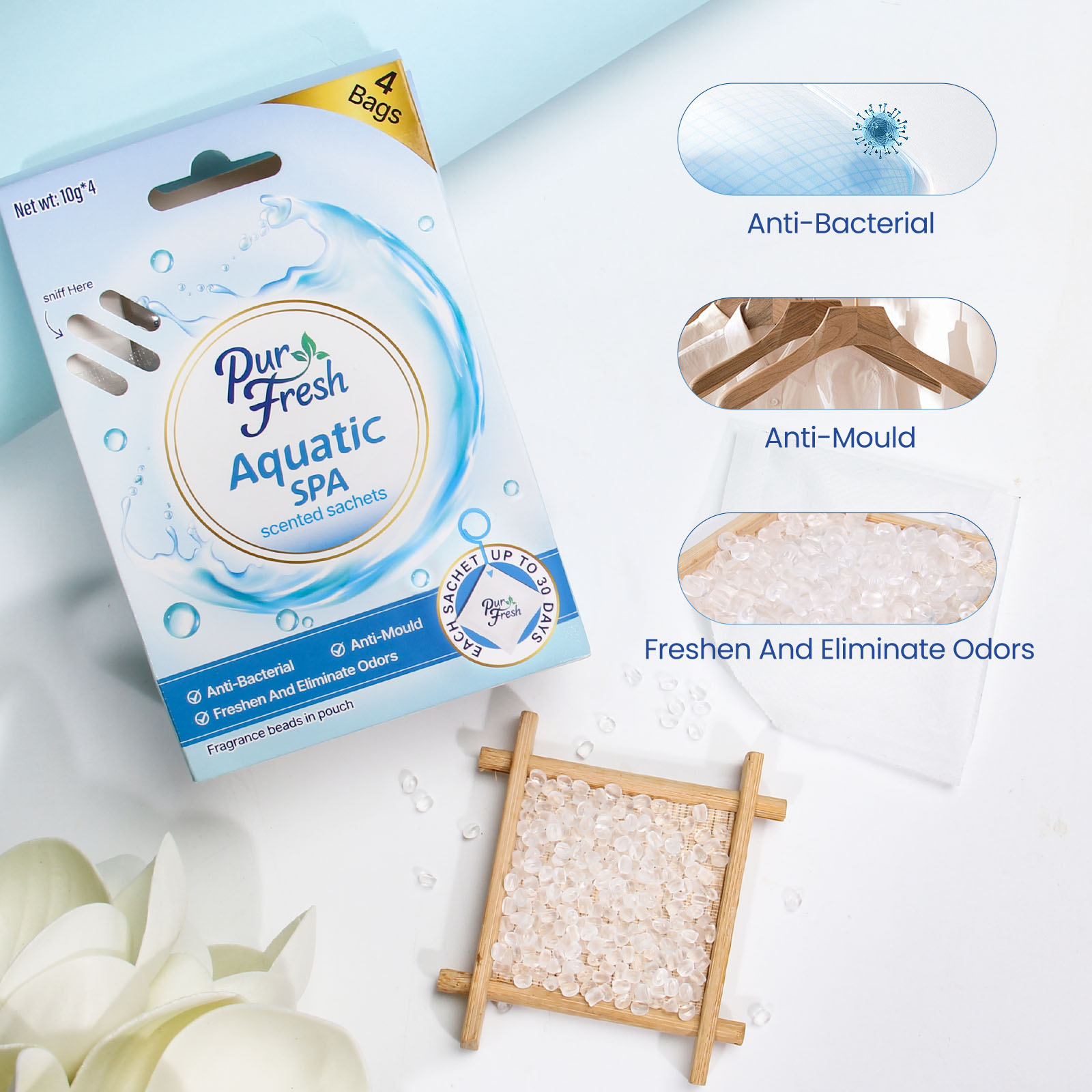 Purfresh 4PK Scented Sachet Bag | Antibacterial ,Anti-Mould ...