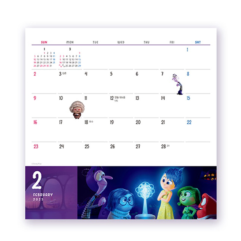 2025 Disney Desk Calendar Inside Out Winnie the Pooh Little Mermaid ...