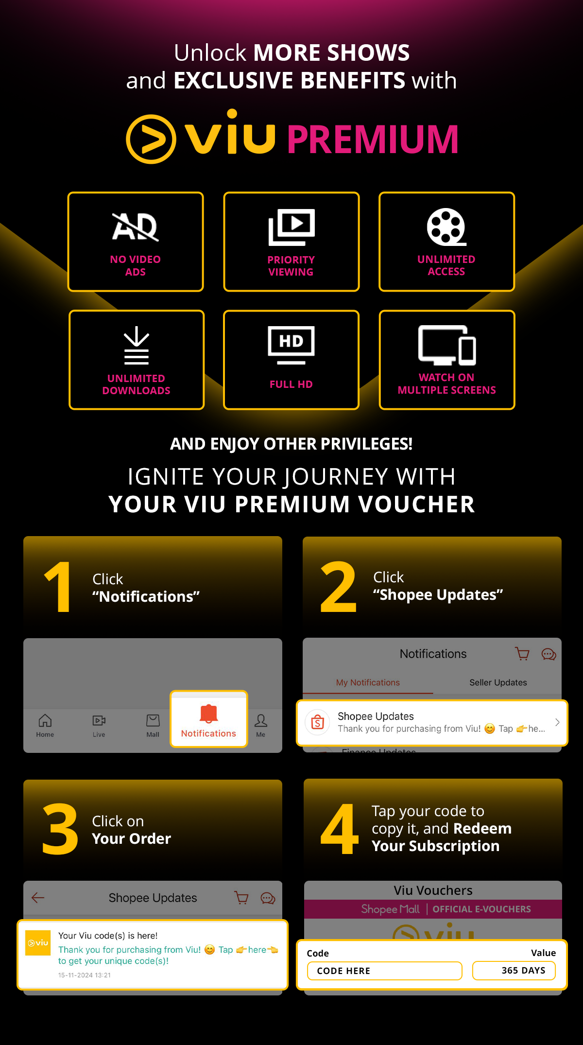 [BESTSELLER] 365 Days Viu Premium (Instant Delivery) | Shopee Singapore