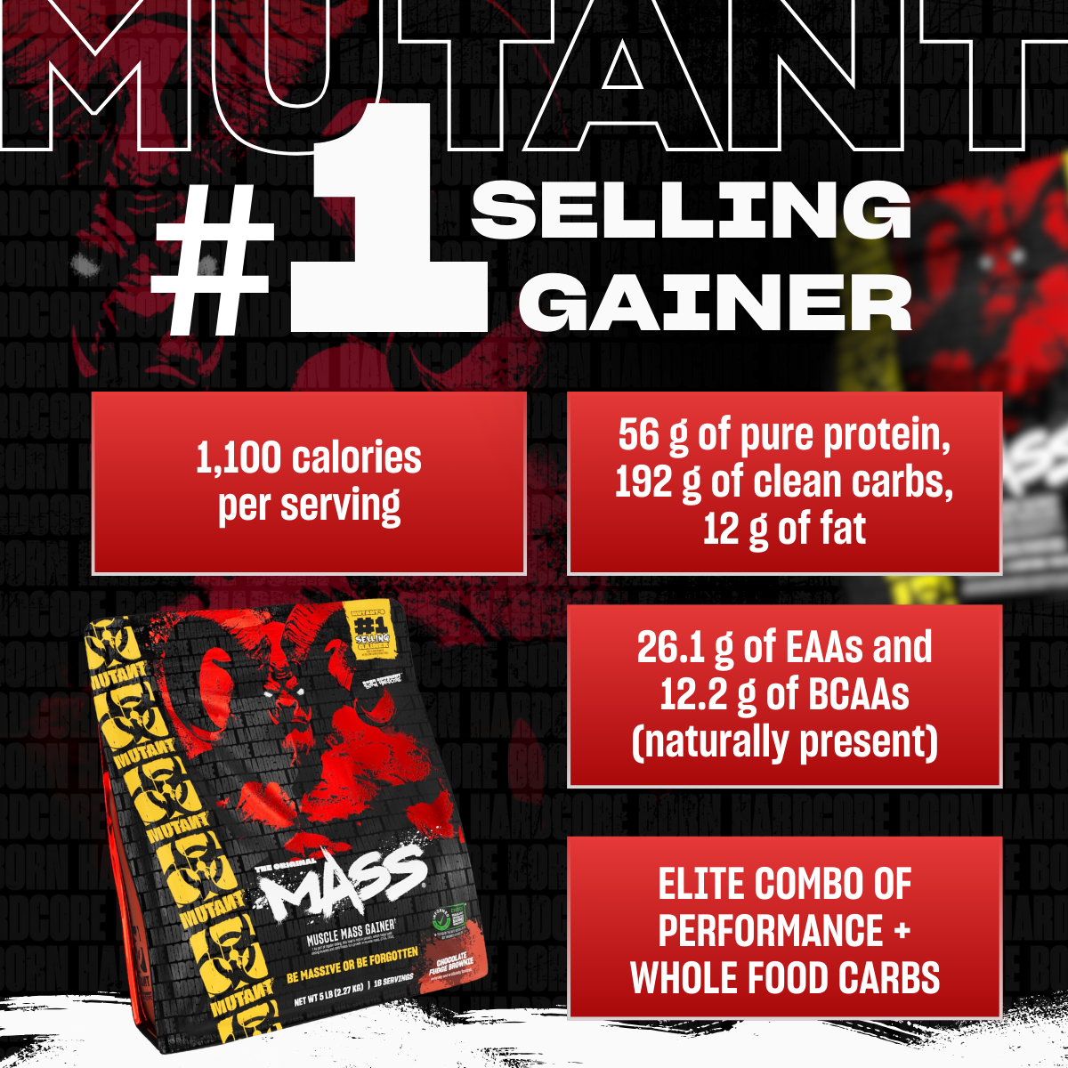 Mutant Mass, Mass Gainer, Weight Gainer, High- Calories, Protein Powder ...