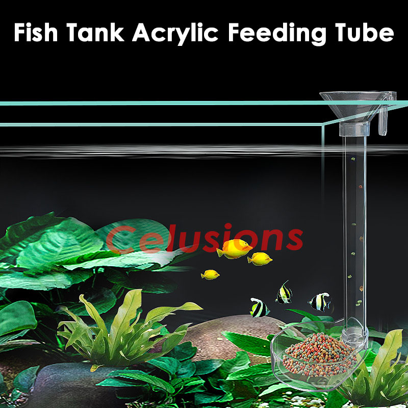 【SG Seller】⭐Aquarium Fish Tank Acrylic Feeder Tube⭐ Feeding Dish Bowl ...