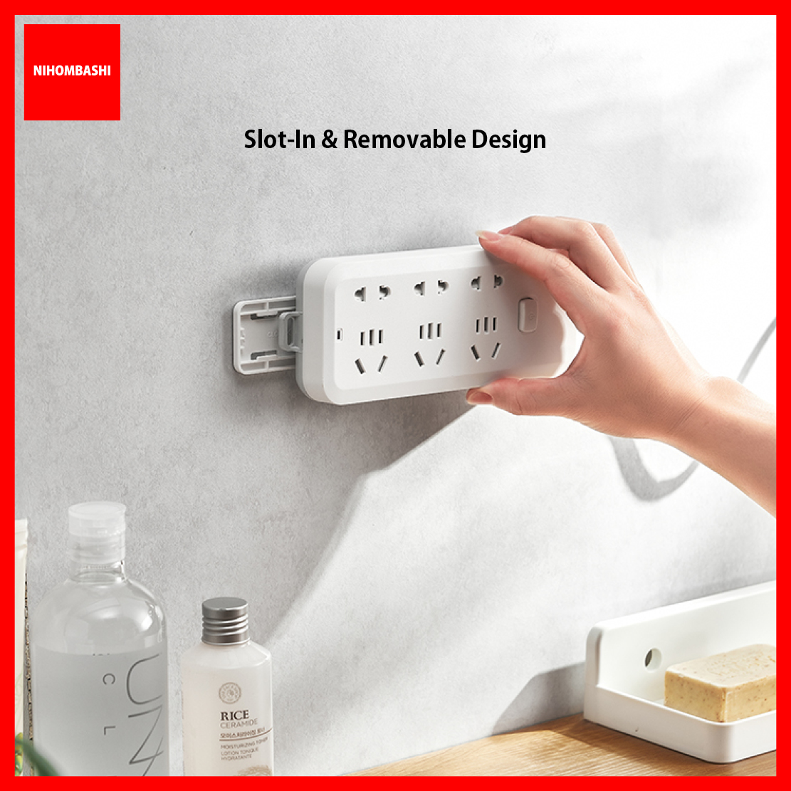 Wall Mounted Sliding Power Cable Extender Wall Holder Socket Extension ...