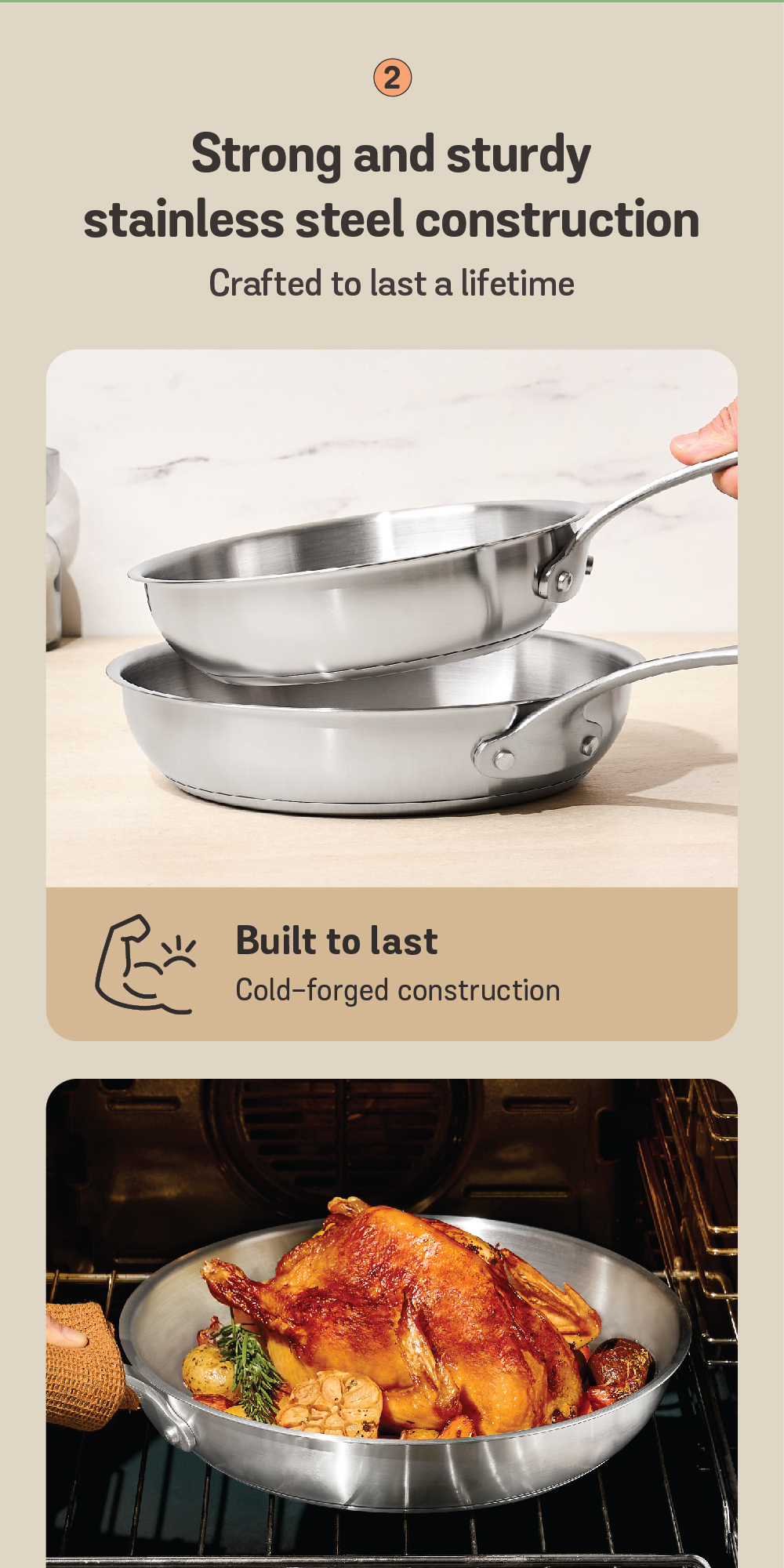 Meyer White Steel Series Stainless Steel 24cm Frypan Shopee