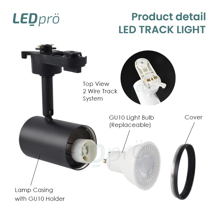 LED PRO LED Track Light 2M Set (2pc 1M) 6pcs Track Light With 2M Track ...