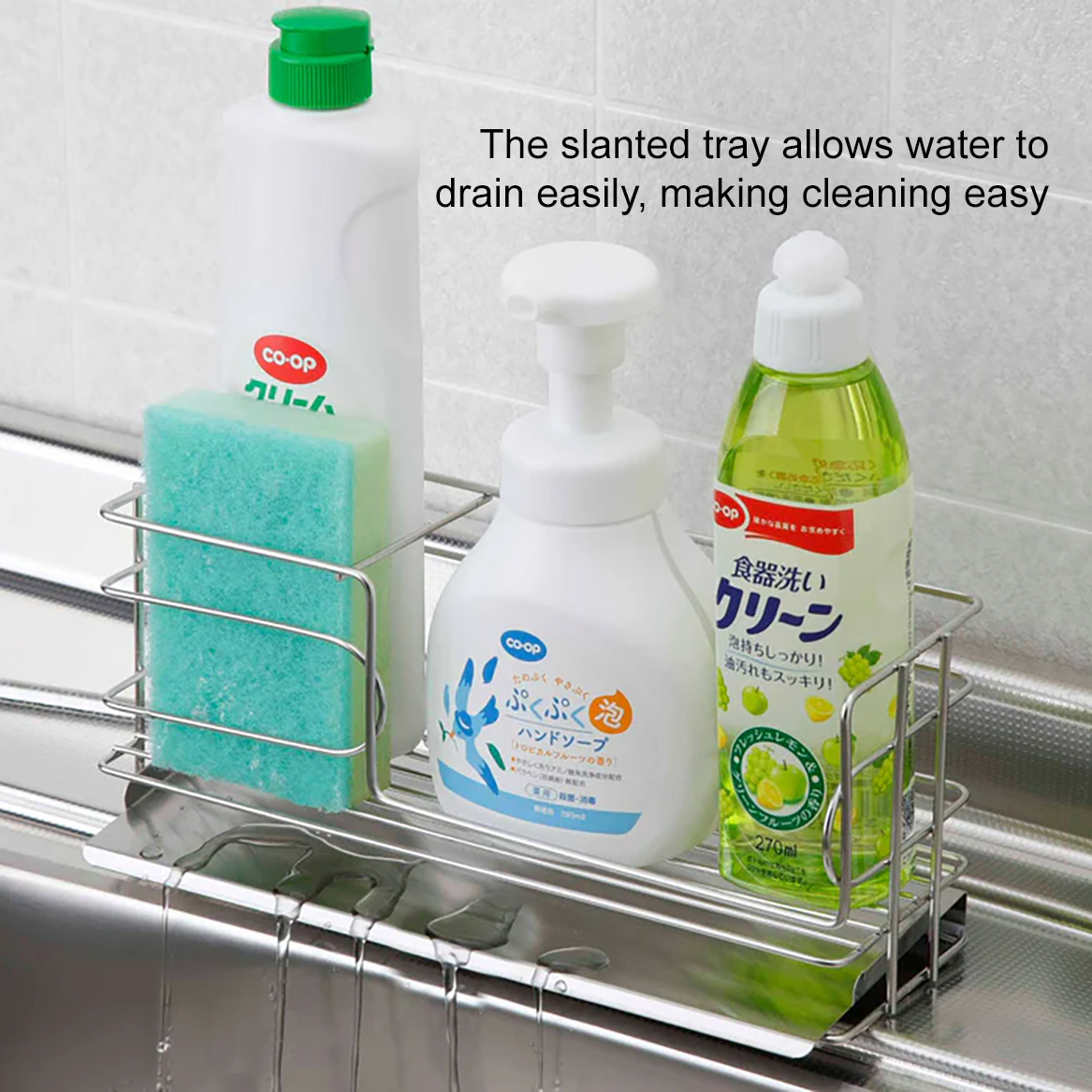 Japan Shimomura 304 Stainless Steel Kitchen Sink Rack Sponge Drainer ...