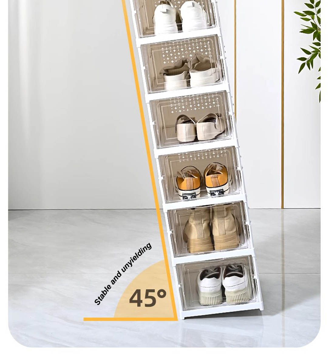 SG Stock Foldable Shoe Box Transparent Shoe Rack With Lid Installation ...