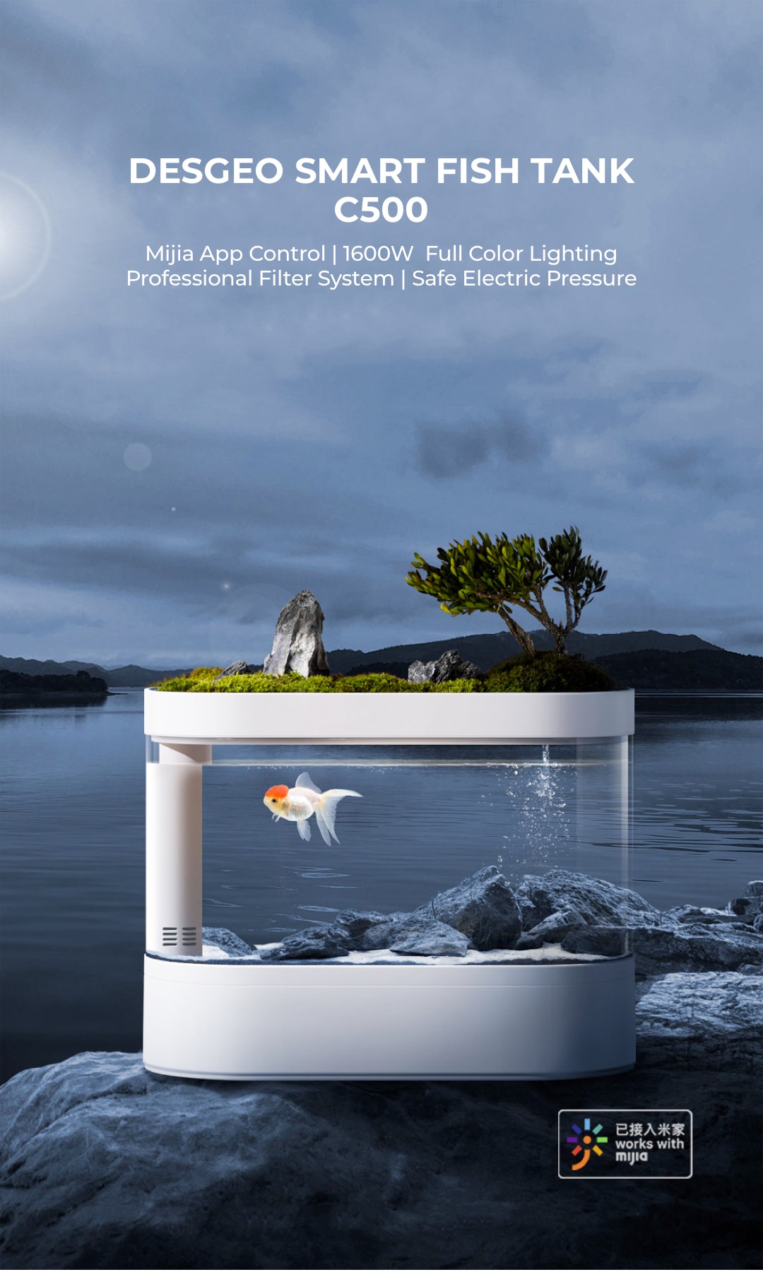 Gallery Detail: Desgeo Smart Fish Tank C500 Auto Feeder WiFi App Control