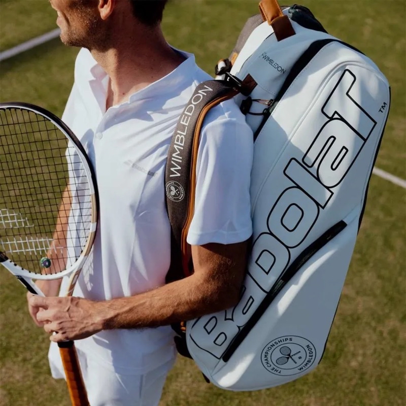 BABOLAT RH6 PURE WIMBLEDON TENNIS BADMINTON BAG – 6 RACQUETS - White ...