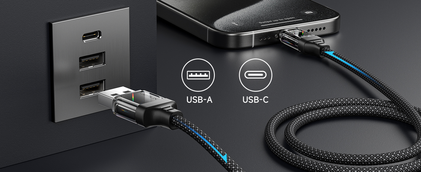 JSAUX Data Blocker Cable 100W Charge-Only Cables 2-Pack Set (2m) Safe ...