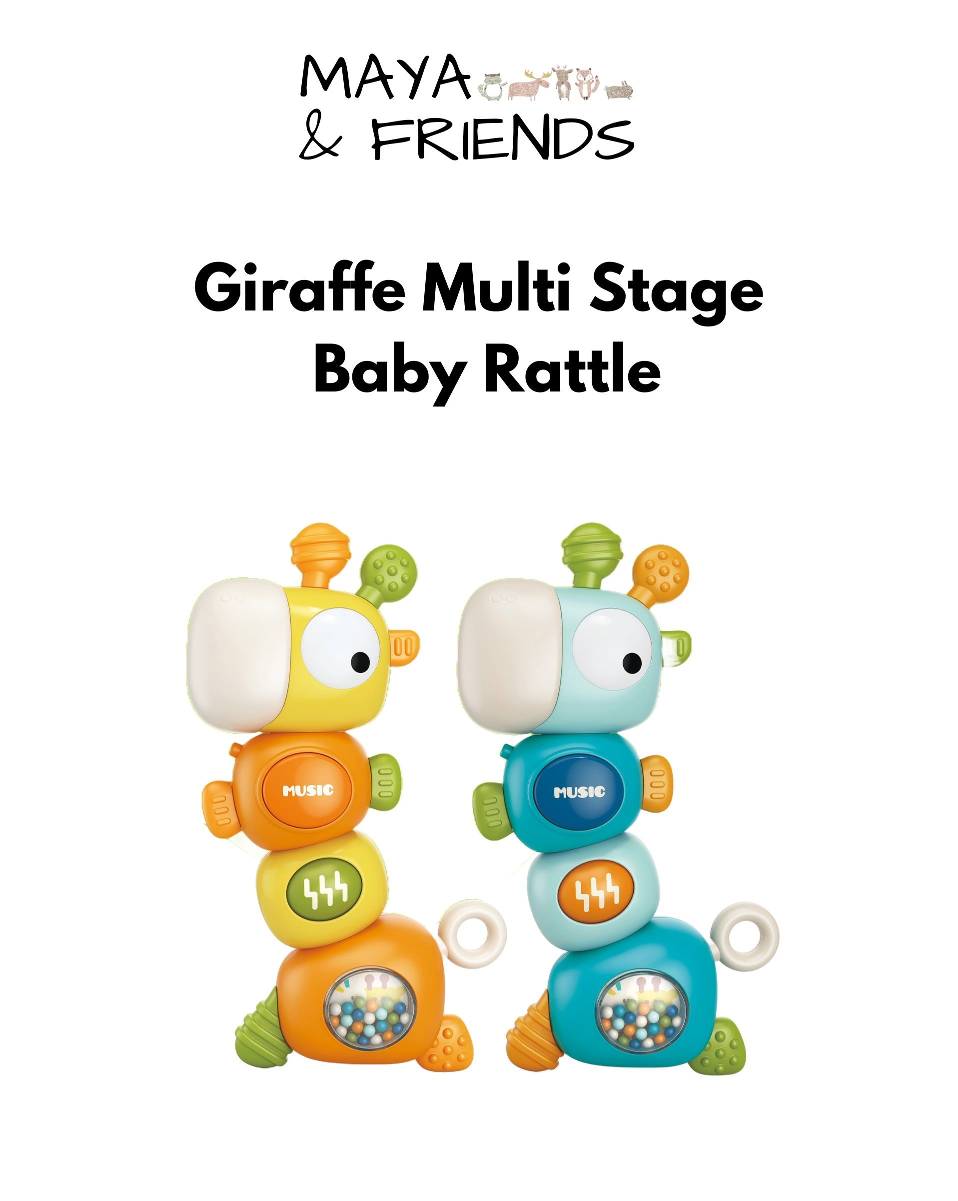 Infantino | Maya & Friends Giraffe Multi Stage Baby Rattle (Assorted ...