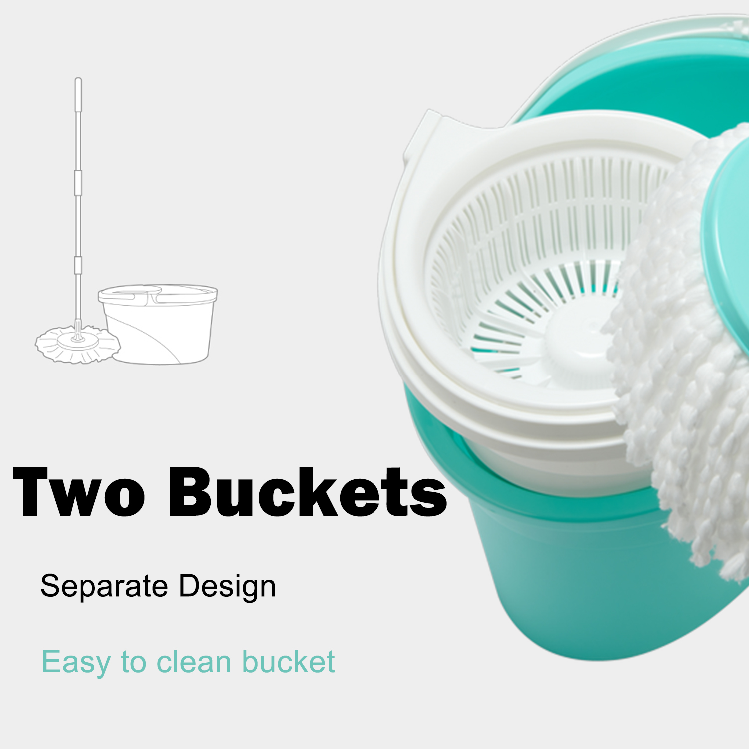 [SupaMop] Trendy S220 Hand Press Spin Mop Set 1 Year Warranty Free 2 ...