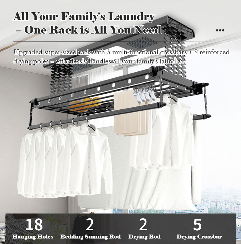 【Local Ready Stock + FREE INSTALLATION】Upgrade Automated Laundry Rack ...