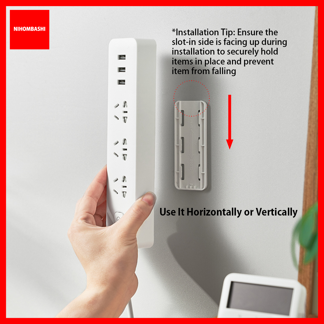 Wall Mounted Sliding Power Cable Extender Wall Holder Socket Extension ...
