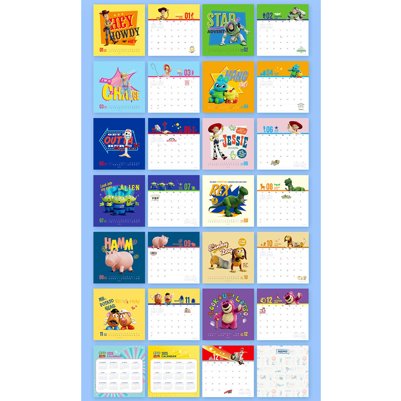 2025 Disney Desk Calendar Inside Out Winnie the Pooh Little Mermaid ...