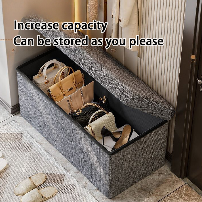 Folding storage stool Storage stool Shoe stool Storage bin Household ...