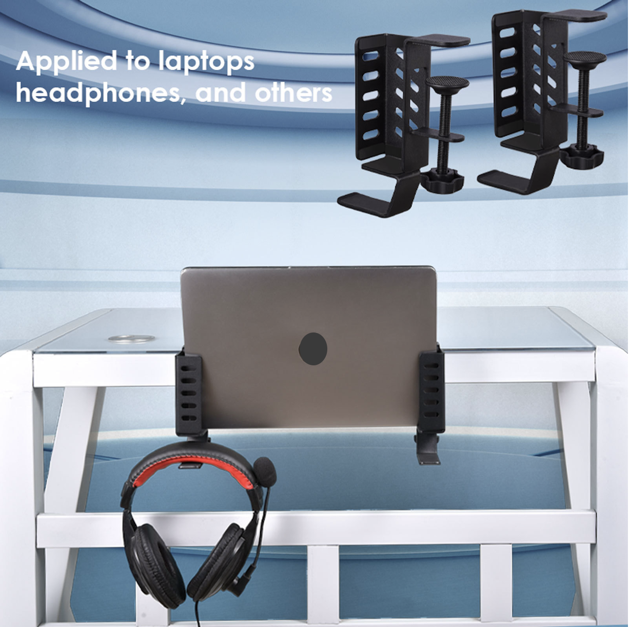 🔥SZPK 2-in-1 Desk Laptop n Headphone/Bag Hanger 🔥Fit any laptop 🔥No ...
