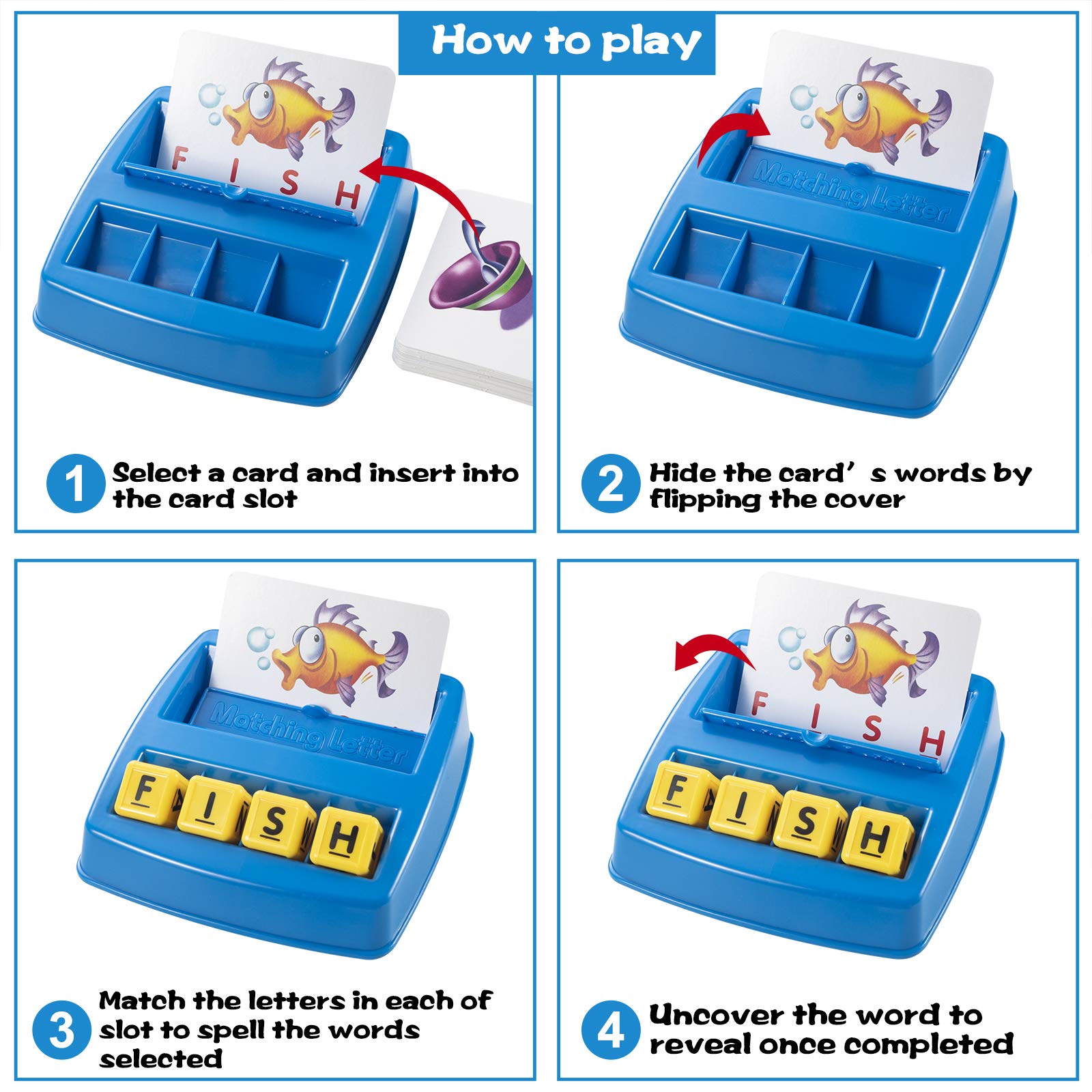 Matching Letter game set, Words Puzzle challenge, Early Learning and ...