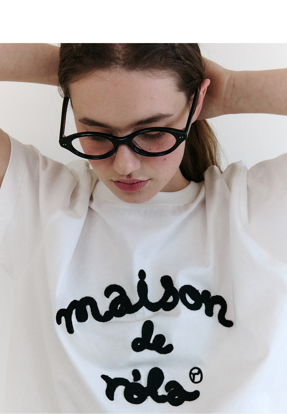 [ROLAROLA] MAISON DE ROLA EMBROIDERY LOOSE FIT T-SHIRT | Shopee Singapore