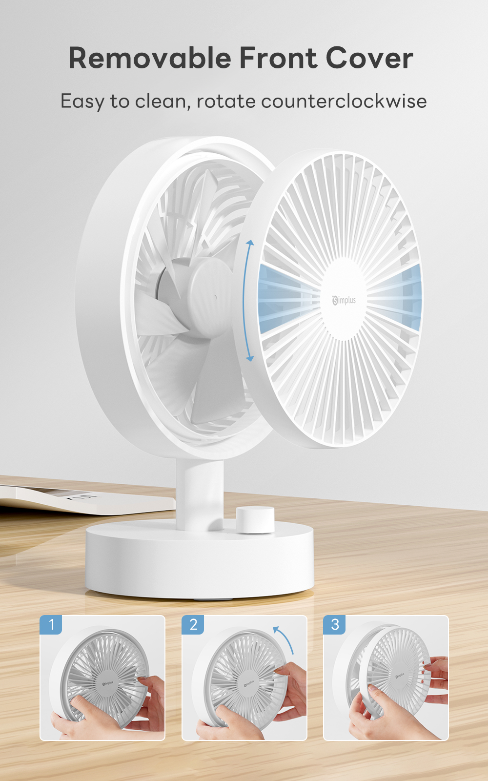 Simplus Desktop Fan | Portable Fan | Stepless Speed Control | Wide ...