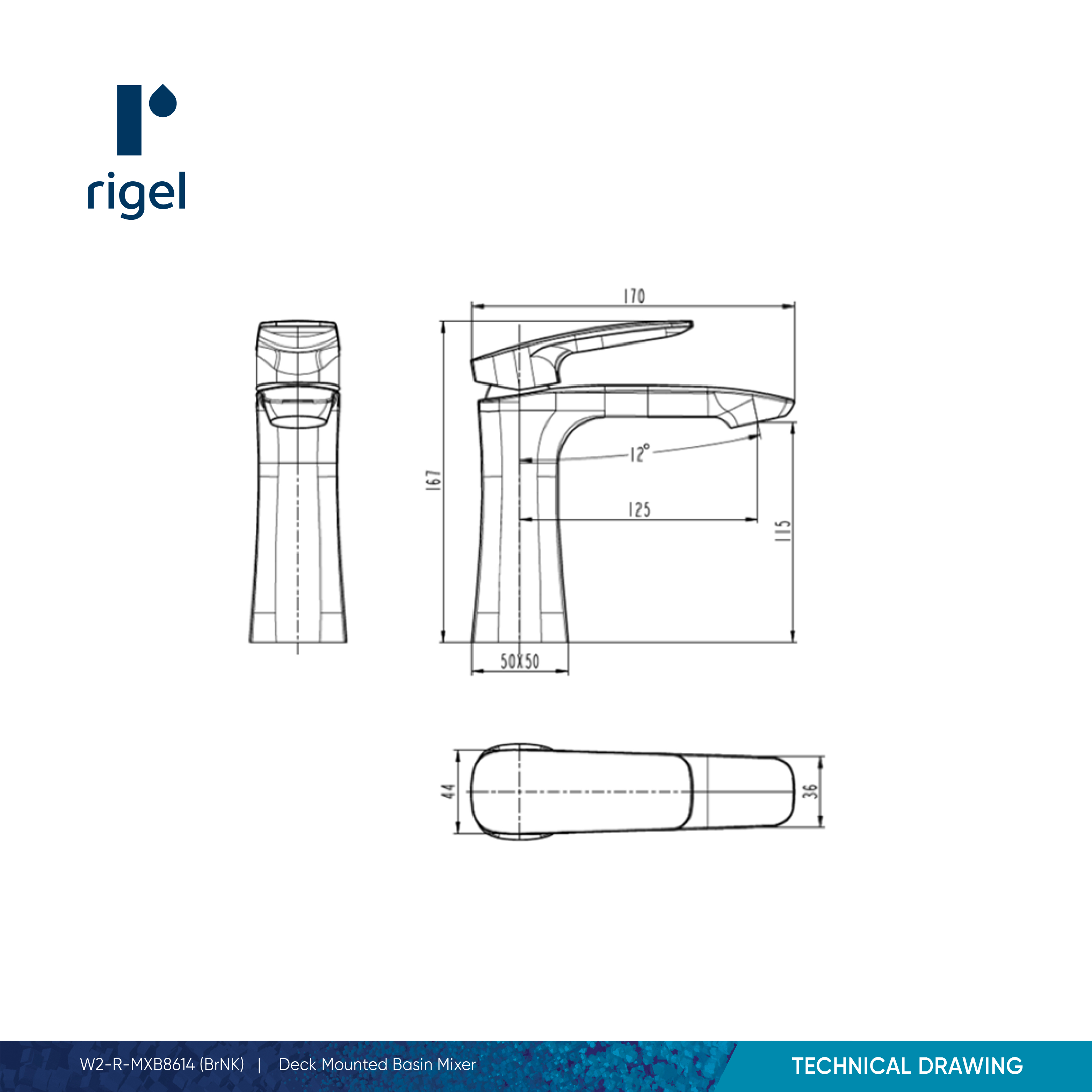 RIGEL Brushed Nickel Basin Mixer Tap MXB8614 (BrNK) | Shopee Singapore